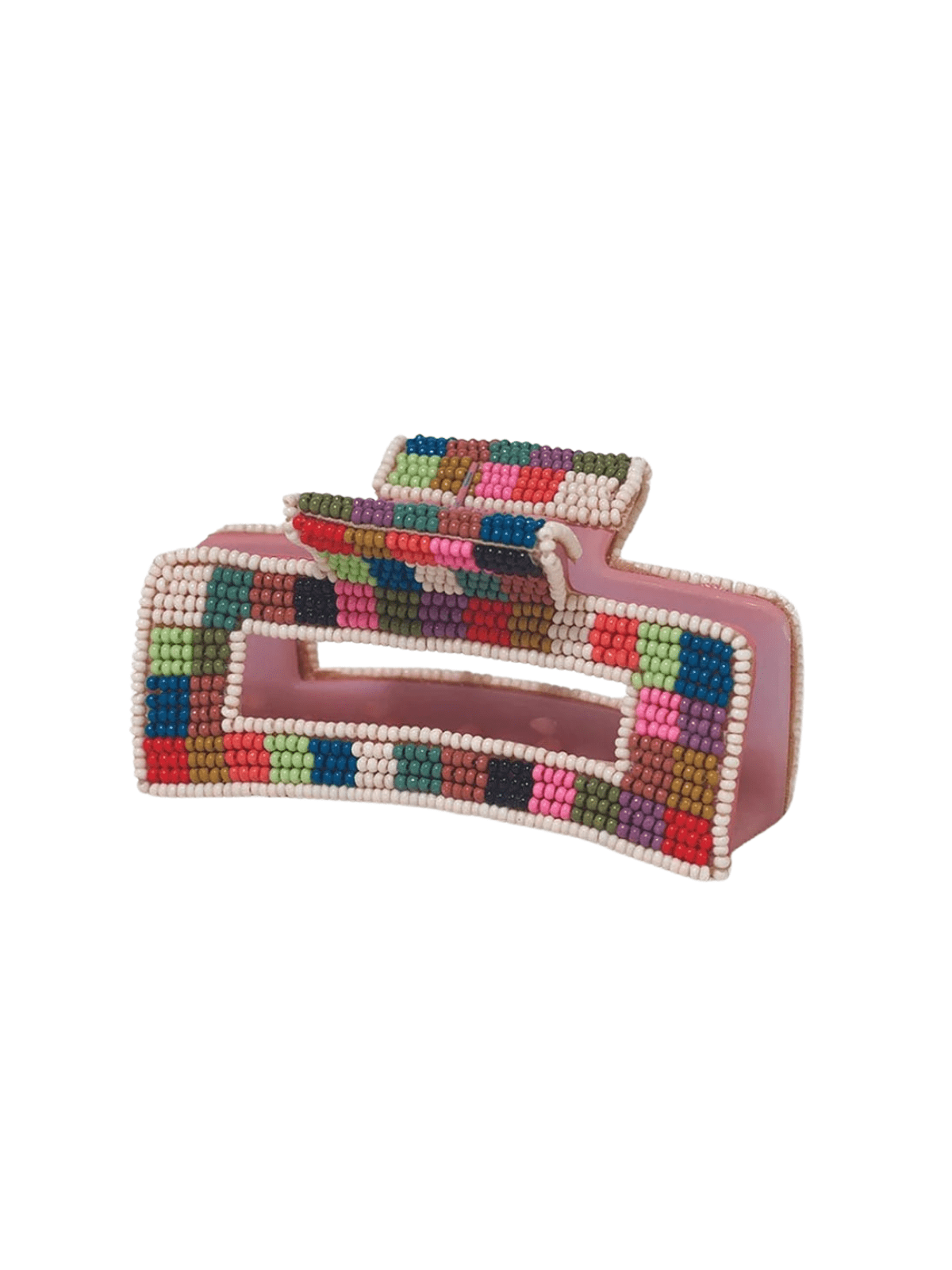 Rose & Lee Co Lola Claw Clip, Multi Checkered Hair