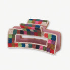Rose & Lee Co Lola Claw Clip, Multi Checkered Hair