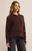 Burgundy Knitted Long Sleeve Sweater