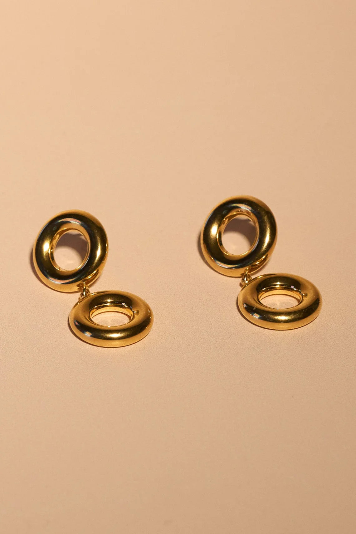 Gold Plated Circle Earrings