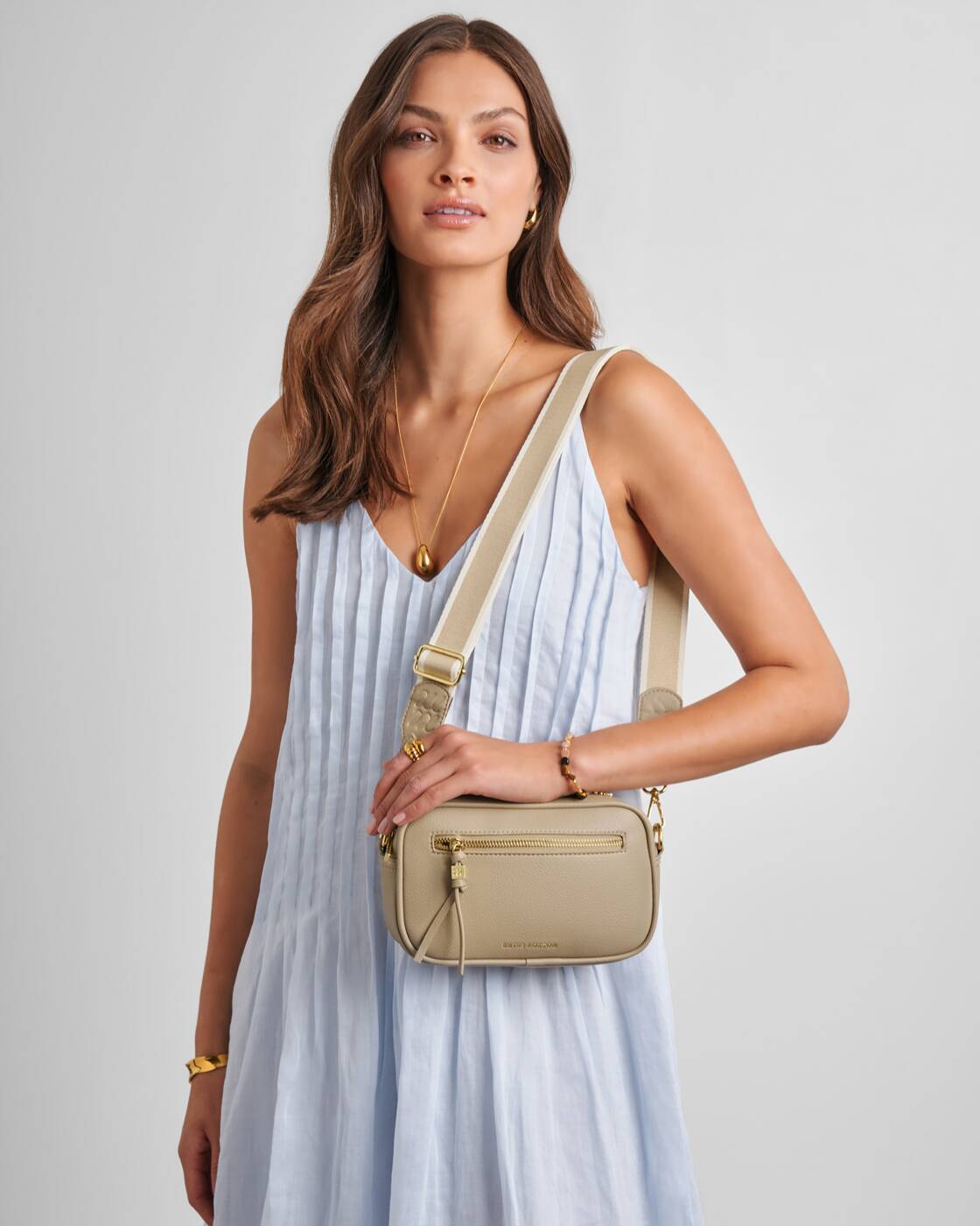 Rose & Lee Co Lottie Crossbody Bag, Light Taupe Bags