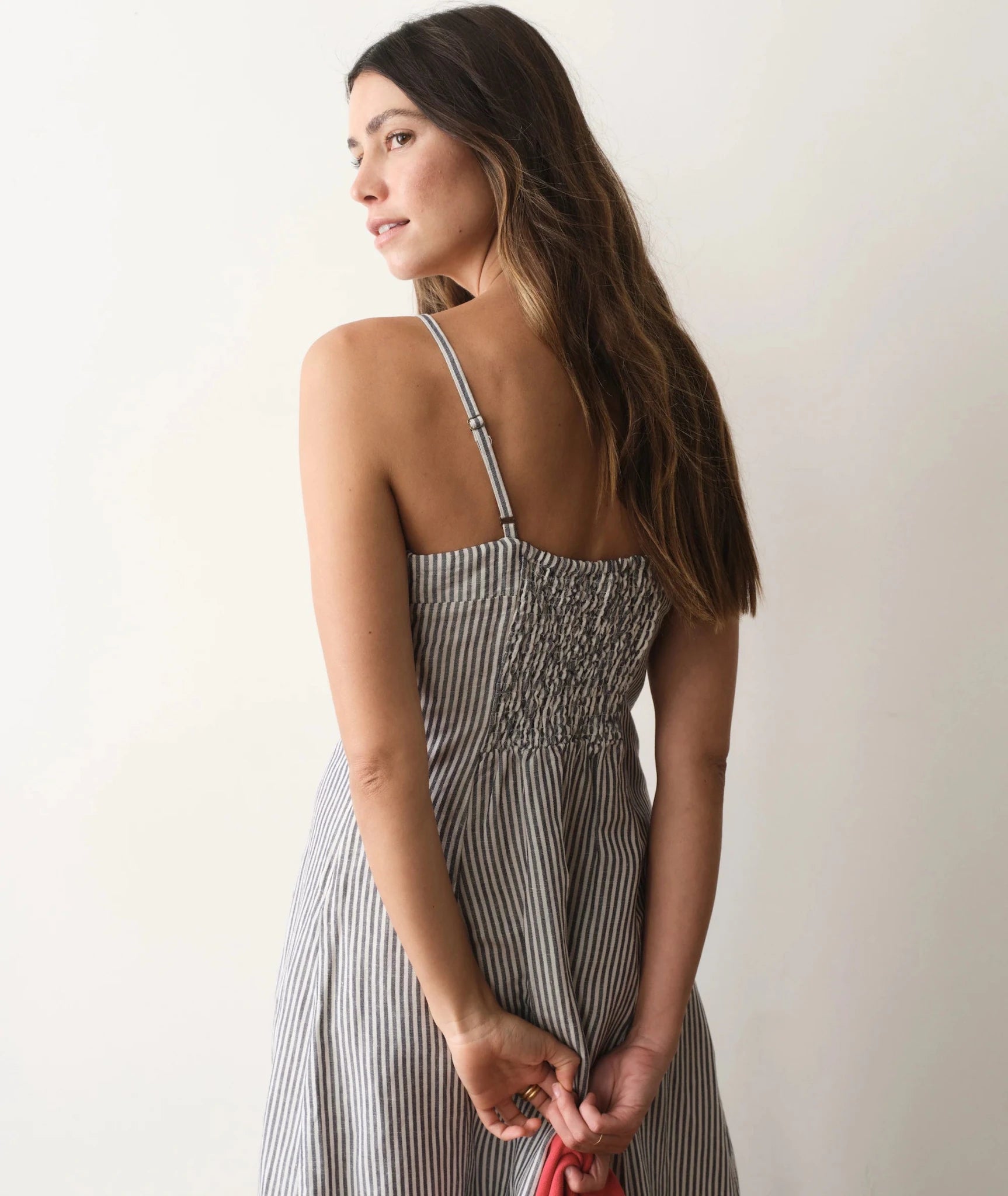 Rose & Lee Co Lucia Dress, Navy/Cream Stripe by Marine Layer Casual Dresses
