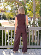 Rose & Lee Co Lucille Jumpsuit, Dark Brown Jumpsuit