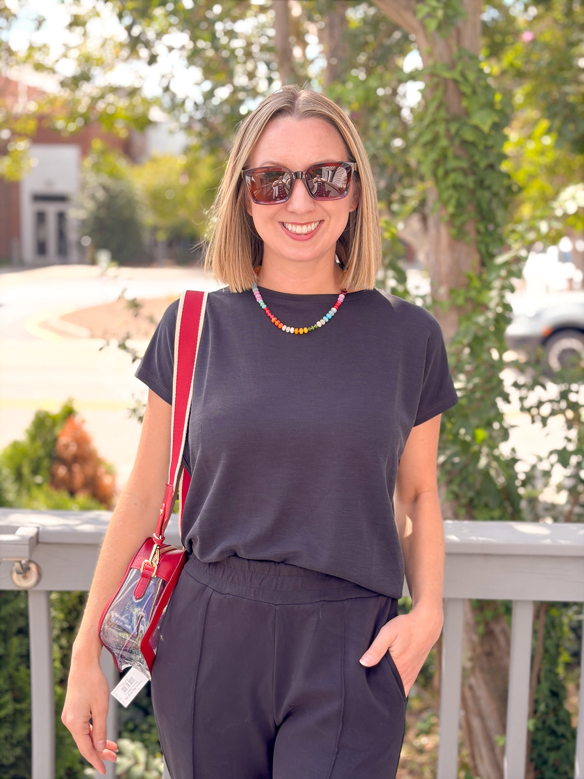 Rose & Lee Co Luella Tee, Black by Mavi Jeans short sleeve