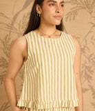 Rose & Lee Co Lulu Top, Pearl/Lemon Lime Tanks