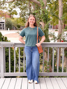 Rose & Lee Co Luxe Jersey Tee, Rainforest by Marine Layer short sleeve