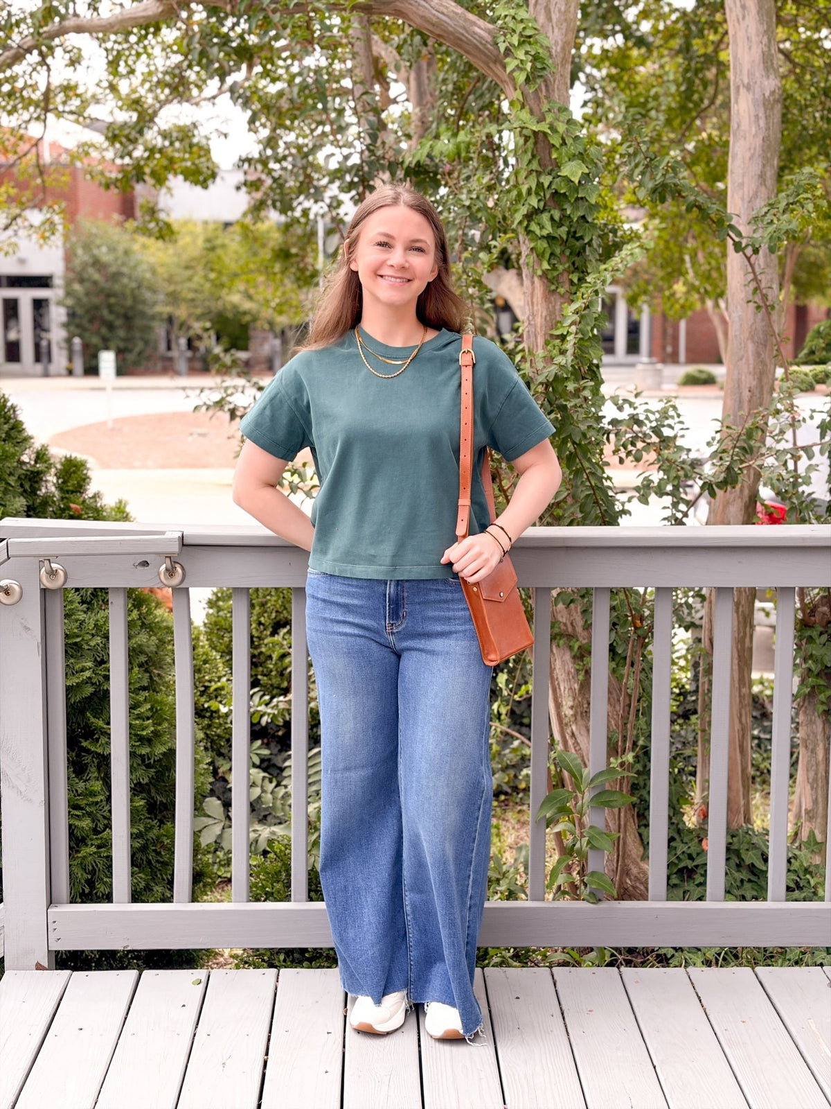 Rose & Lee Co Luxe Jersey Tee, Rainforest by Marine Layer short sleeve