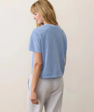 Rose & Lee Co Luxe Sueded Tee, Coastal Blue by Marine Layer short sleeve