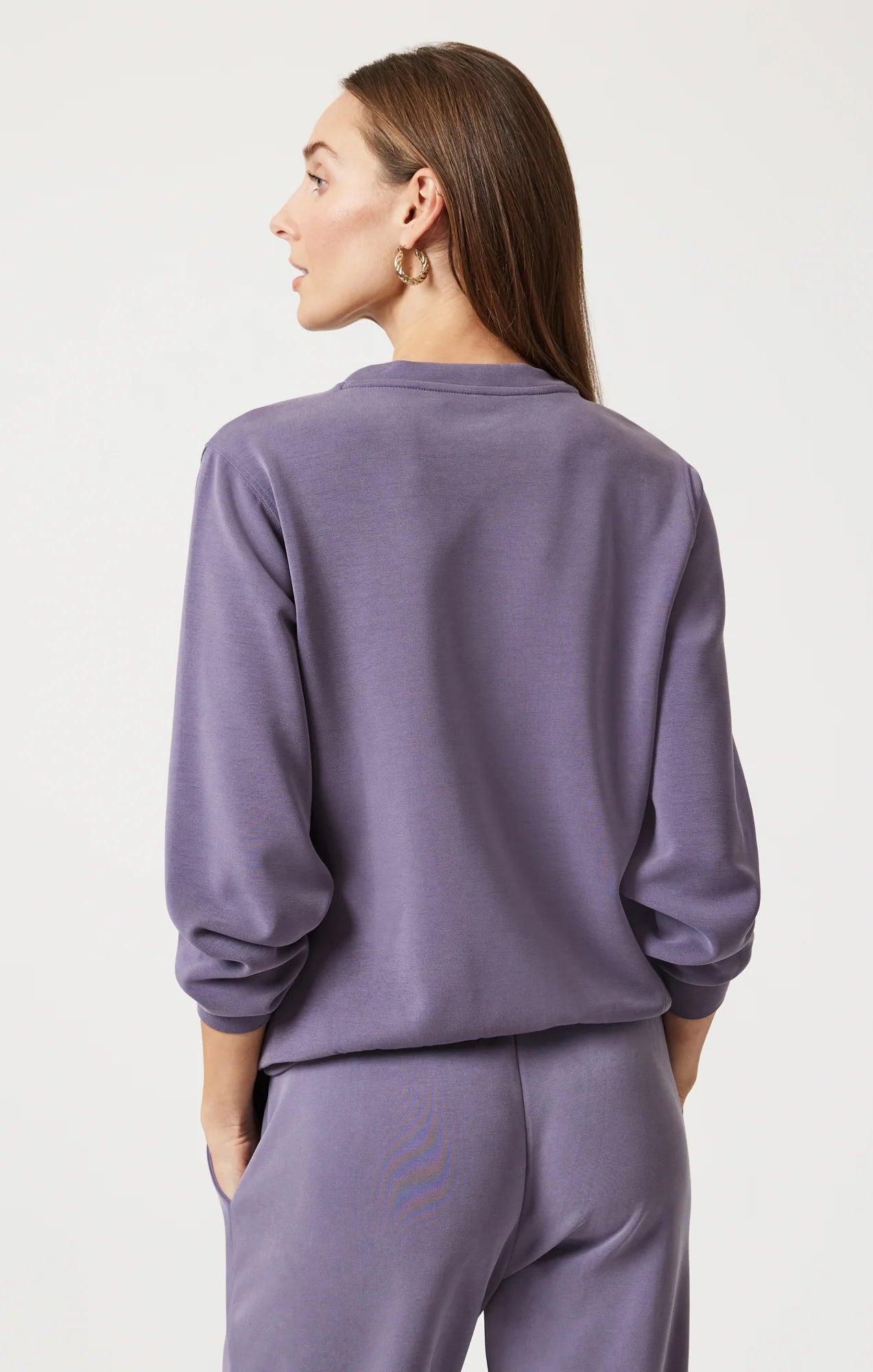 Purple Long Sleeve Crew Neck Sweatshirt