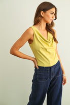 Yellow Cowl Neckline Top