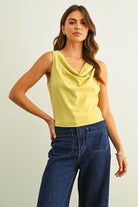 Yellow Cowl Neckline Top