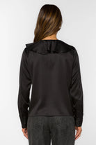 Black Popover Long Sleeve Blouse