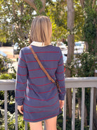 Rose & Lee Co Maggie Dress, Navy/Cabernet Stripe by Marine Layer Casual Dresses