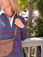 Rose & Lee Co Maggie Dress, Navy/Cabernet Stripe by Marine Layer Casual Dresses