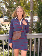 Rose & Lee Co Maggie Dress, Navy/Cabernet Stripe by Marine Layer Casual Dresses