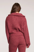 Pink Fuzzy and Soft Cropped Half-Zip Sweatshirt