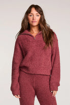 Pink Fuzzy and Soft Cropped Half-Zip Sweatshirt