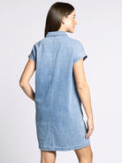 Short Sleeve Mini Length Denim Dress