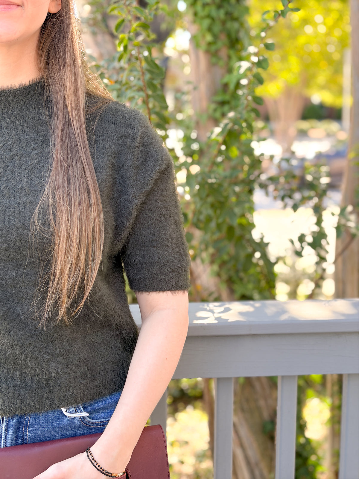 Rose & Lee Co Marilyn Top, Green short sleeve