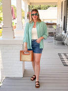 Rose & Lee Co Gracey Top, Slushy Stripe by Marine Layer Long Sleeve