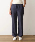 Rose & Lee Co Linen Drawstring Pants, Blue Stripe by Marine Layer Pants