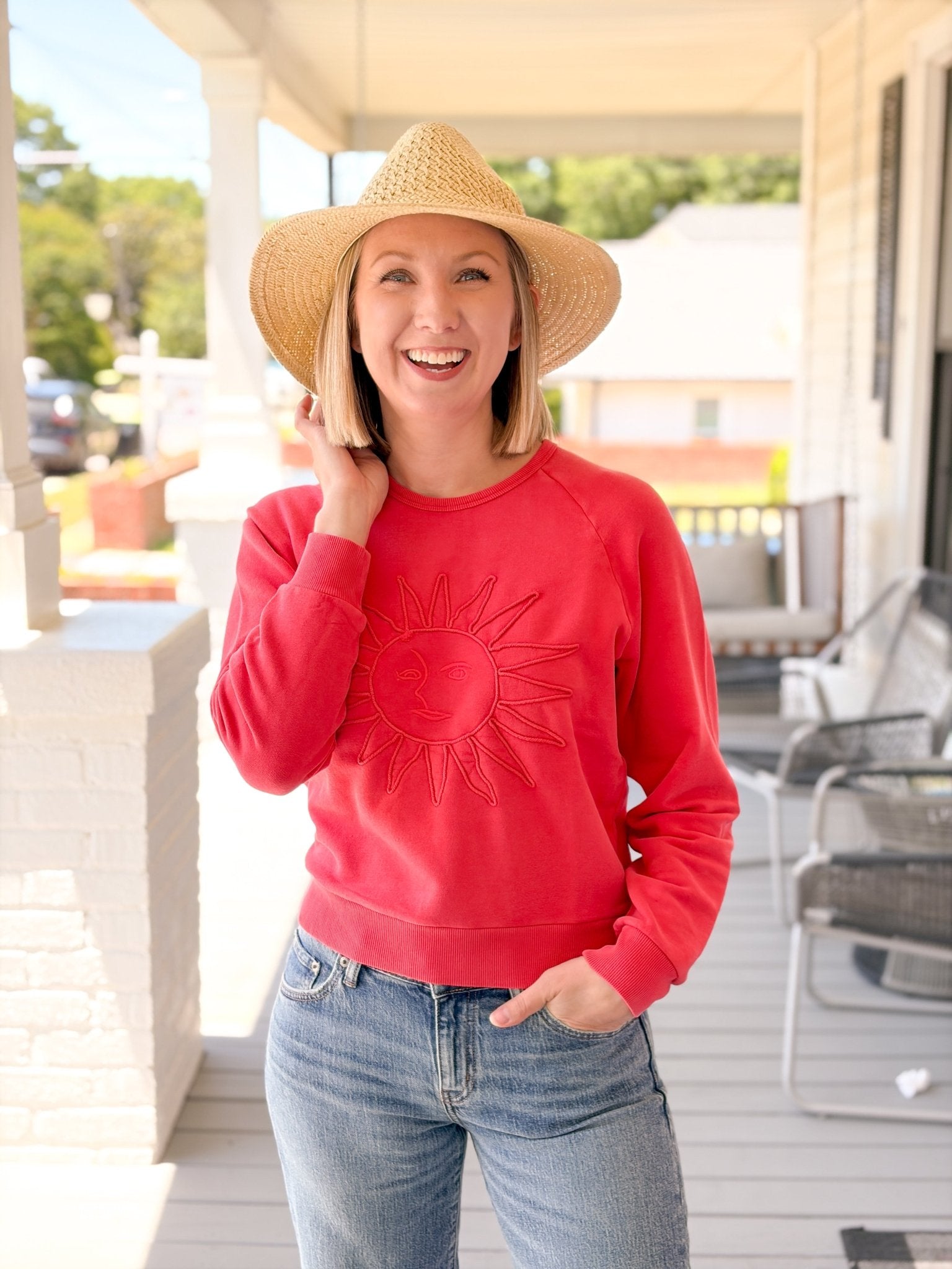 Rose & Lee Co Cloud 9 Sweatshirt, Washed Red by Marine Layer Sweatshirt & Hoodies