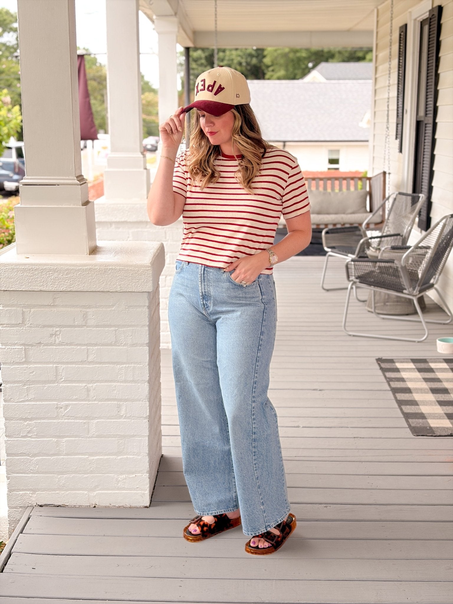 Rose & Lee Co Harlow Tee, Red short sleeve