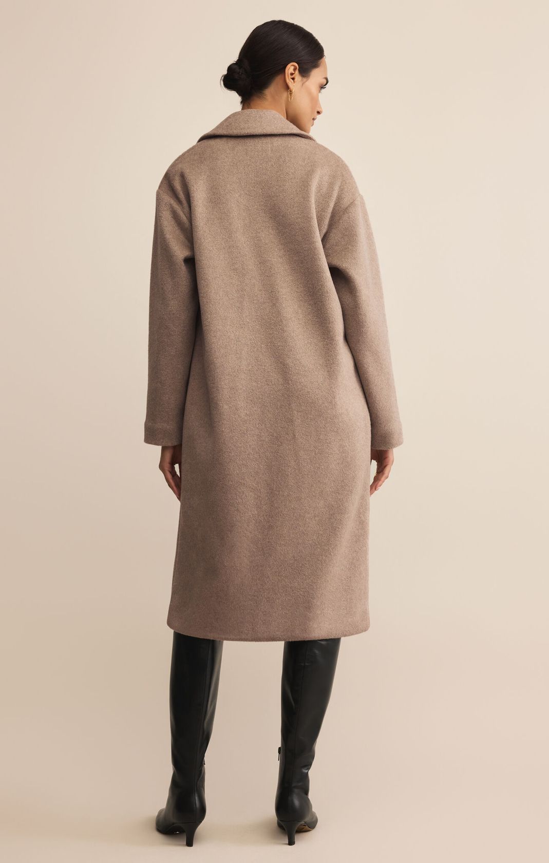 Long Sleeve Heathered Luxe Oversized Coat