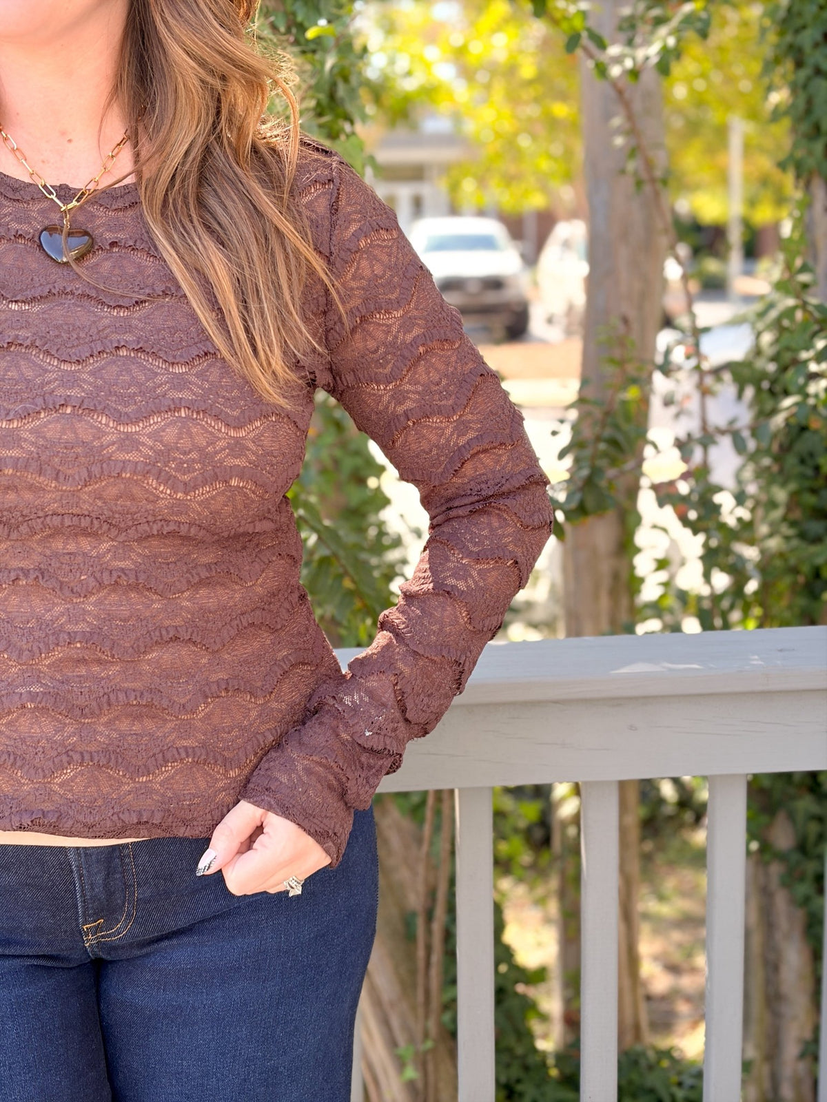 Rose & Lee Co Matilda Top, Brown Work Tops