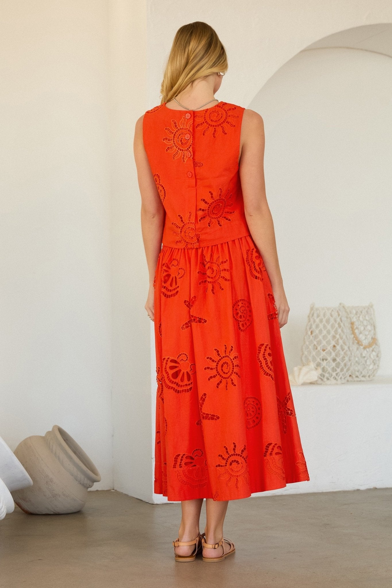 Rose & Lee Co Mckenna Top, Coral Tanks