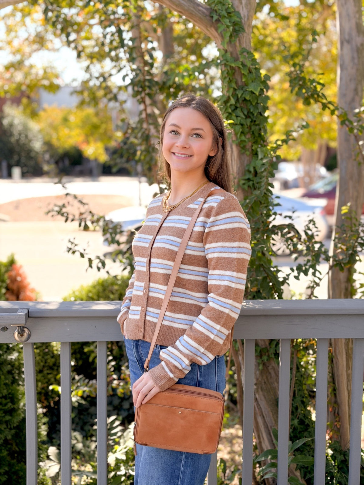 Rose & Lee Co Medina Stripe Cardigan, Golden Caramel by Z Supply Cardigan