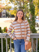 Rose & Lee Co Medina Stripe Cardigan, Golden Caramel by Z Supply Cardigan