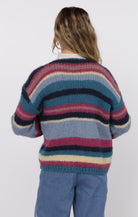 Multi-Colored Striped Long Sleeve Cardigan