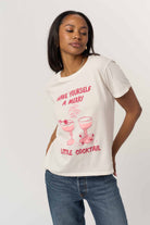 Vintage White Graphic Tee that says "Have Yourself a Merry Little Cocktail"