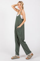 Olive Green Sleeveless Jumpsuit