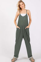 Olive Green Sleeveless Jumpsuit