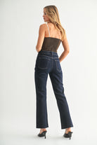 Cropped Flare Dark Denim Jeans