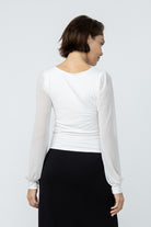 Mesh Long Sleeve Ivory Top