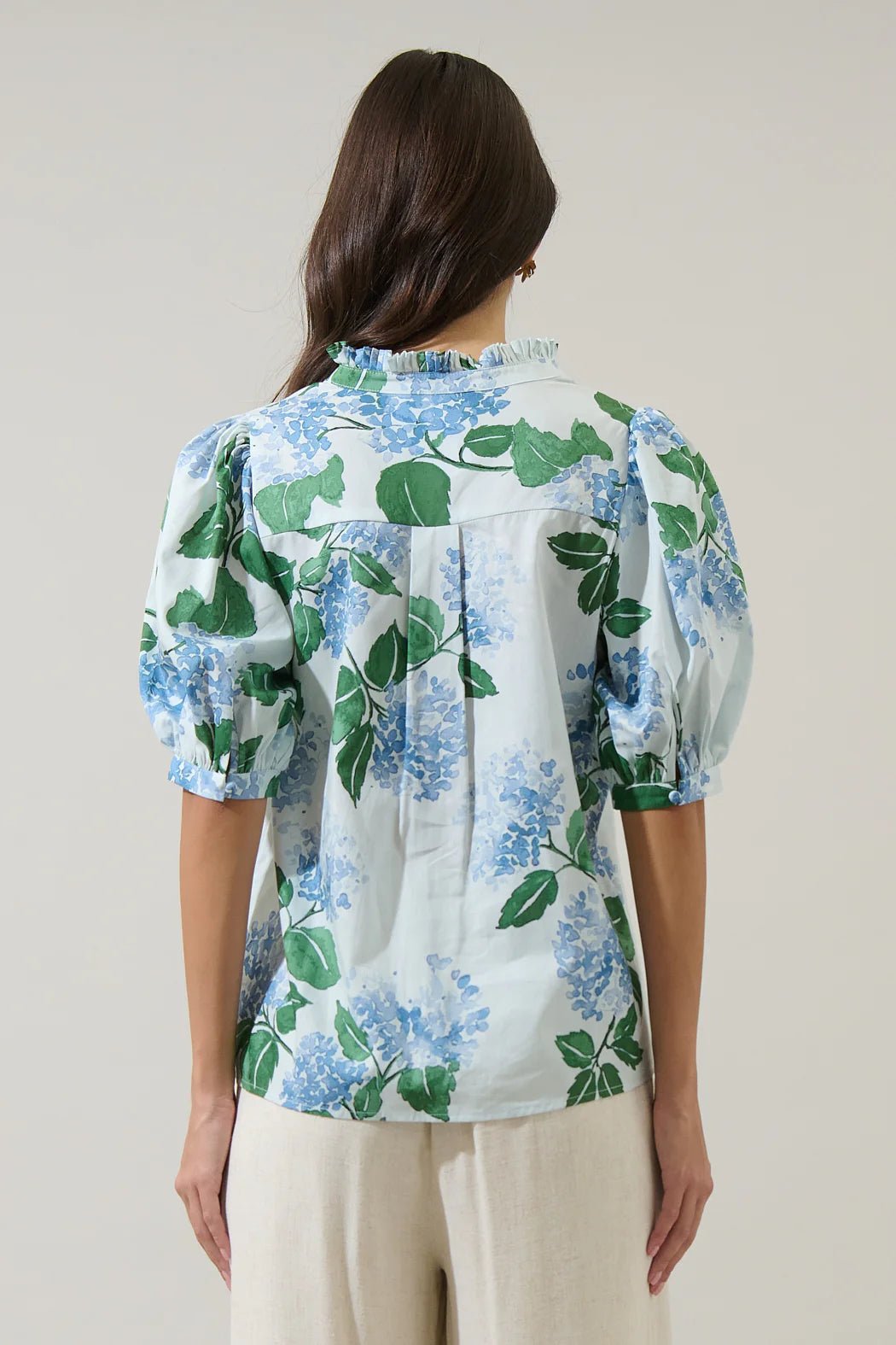 Rose & Lee Co Mirla Top, Blue/Green Multi Work Tops