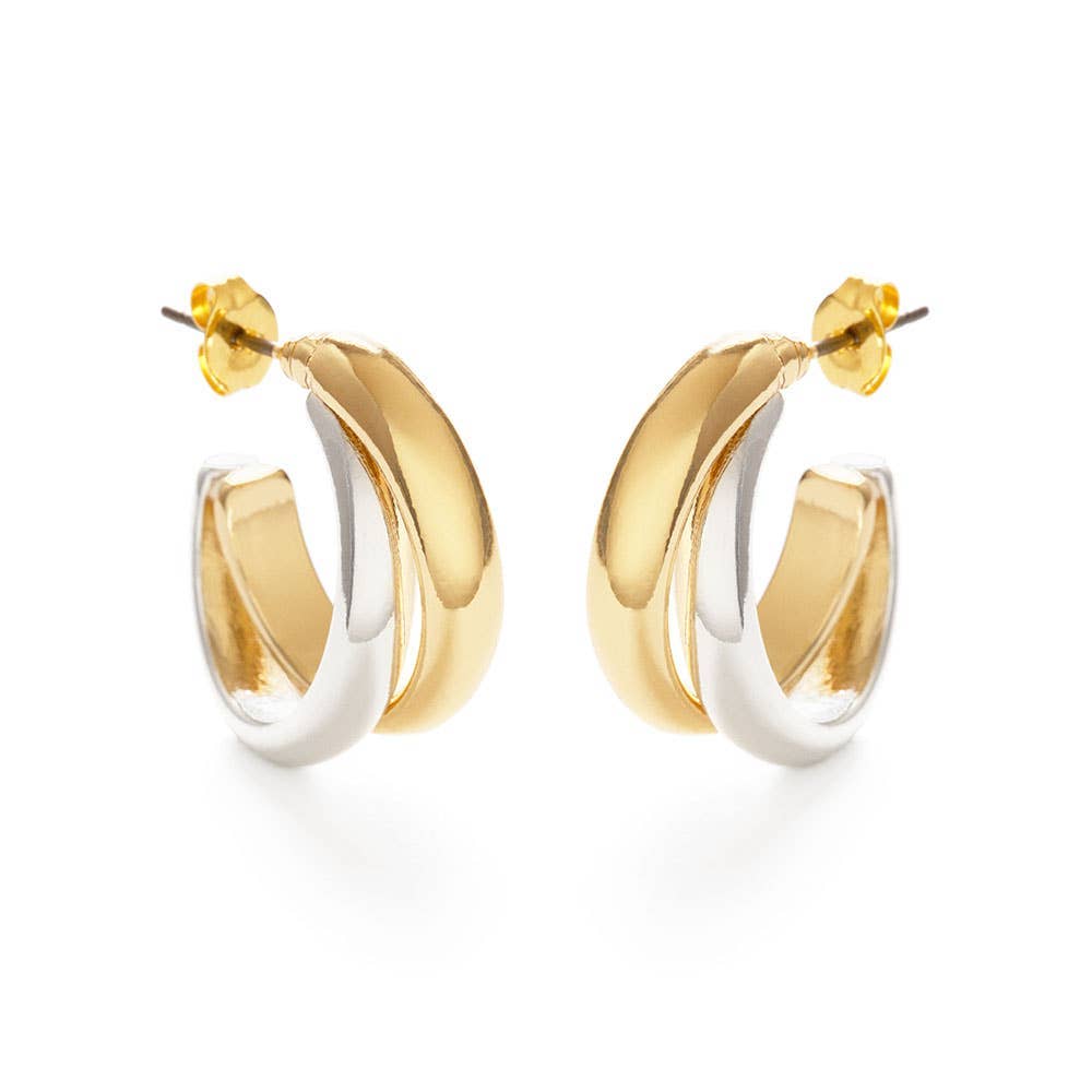 Mixed Metal Hoop Earrings