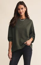 Dark Green Long Sleeve Crew Neck Sweatshirt