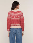 Red Fair Isle Button Up Cardigan