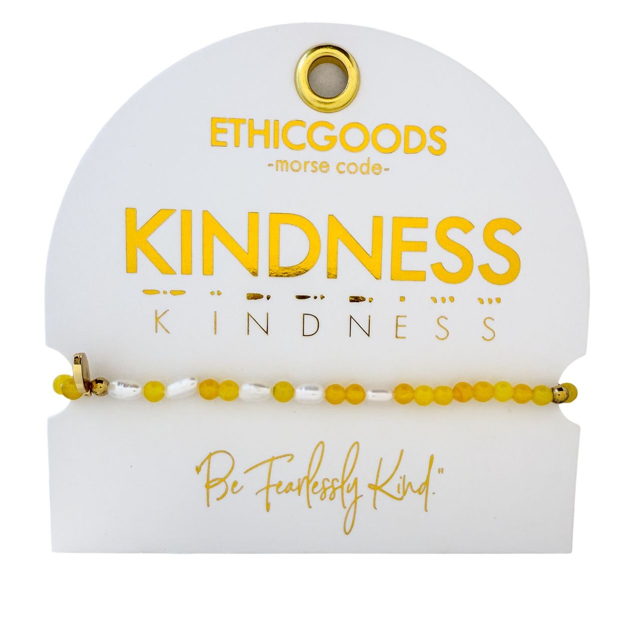 Rose & Lee Co Morse Code Pearl & Stone Beaded Bracelet, Kindness Bracelets