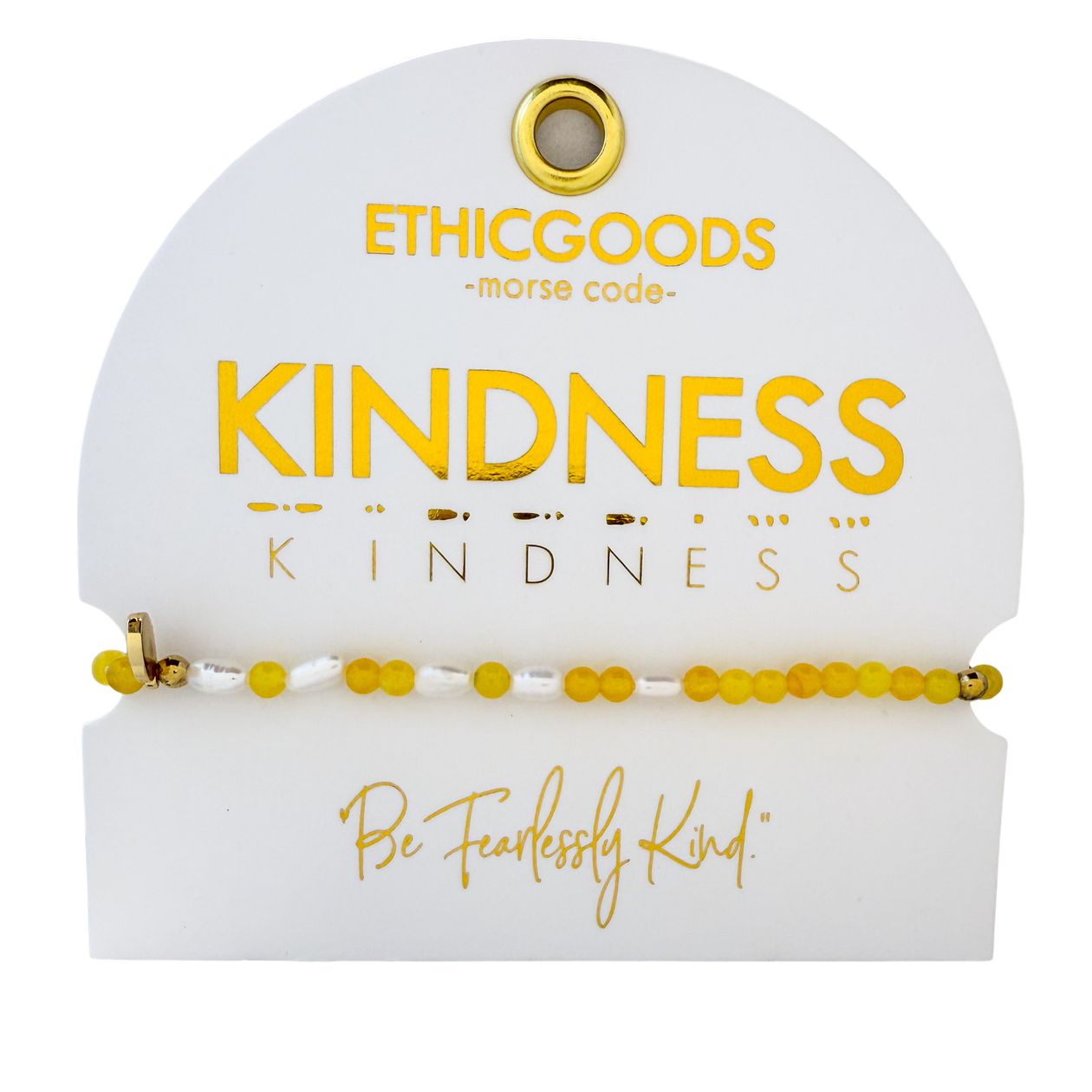 Kindness Morse Code Pearl & Stone Beaded Bracelet