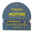 Mother Morse Code Pearl & Stone Beaded Bracelet