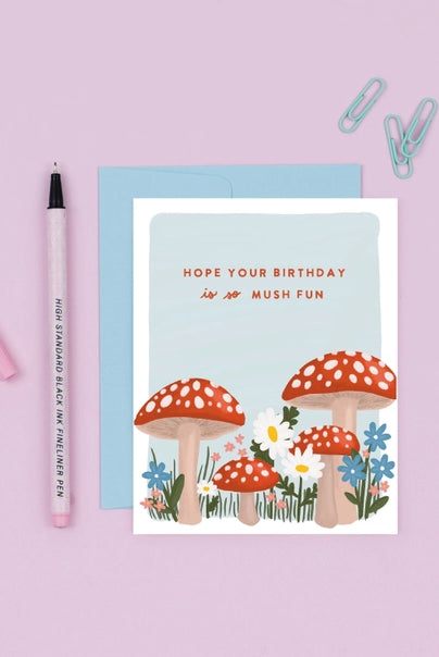 mushroom birthday card ethical women's boutique apex nc
