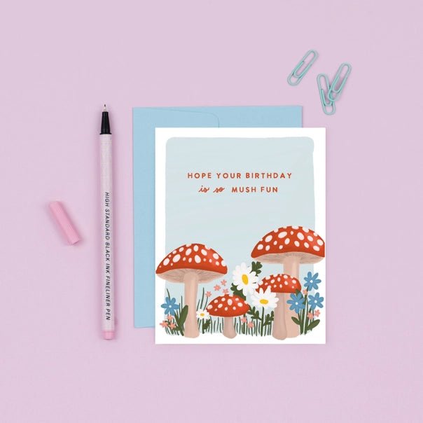 Rose & Lee Co Mushroom Birthday Card Stationery