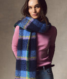 Rose & Lee Co Brushed Scarf, Navy Plaid by Marine Layer Accessories