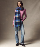 Rose & Lee Co Brushed Scarf, Navy Plaid by Marine Layer Accessories
