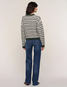 Green Striped Yarn Sweater